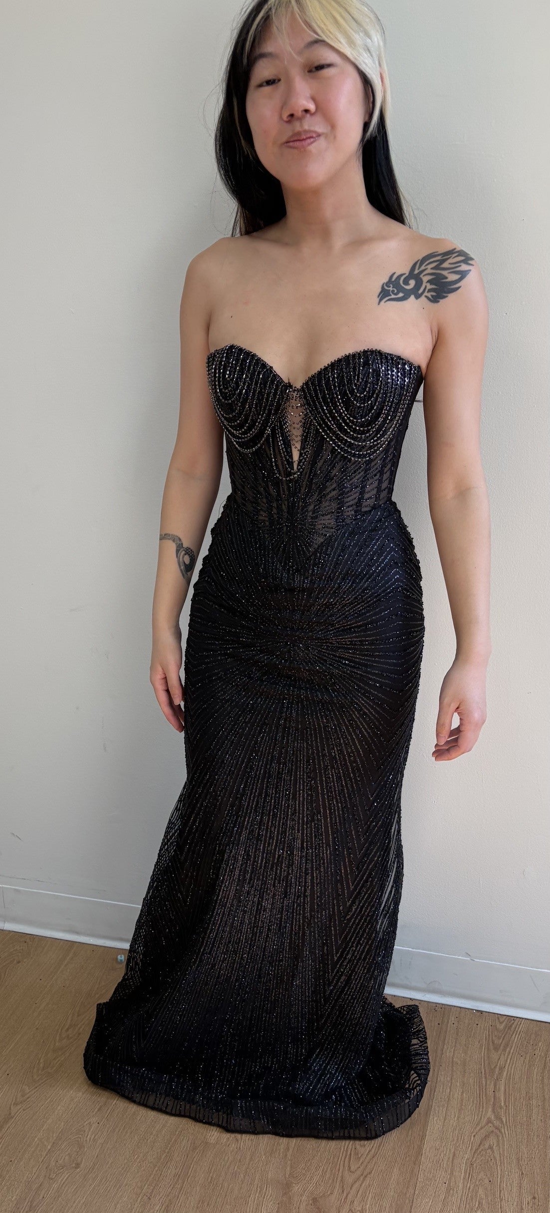 Strapless Corset Sequin Evening Gown | Sparkling Mermaid Prom Dress By May Queen MQ2195