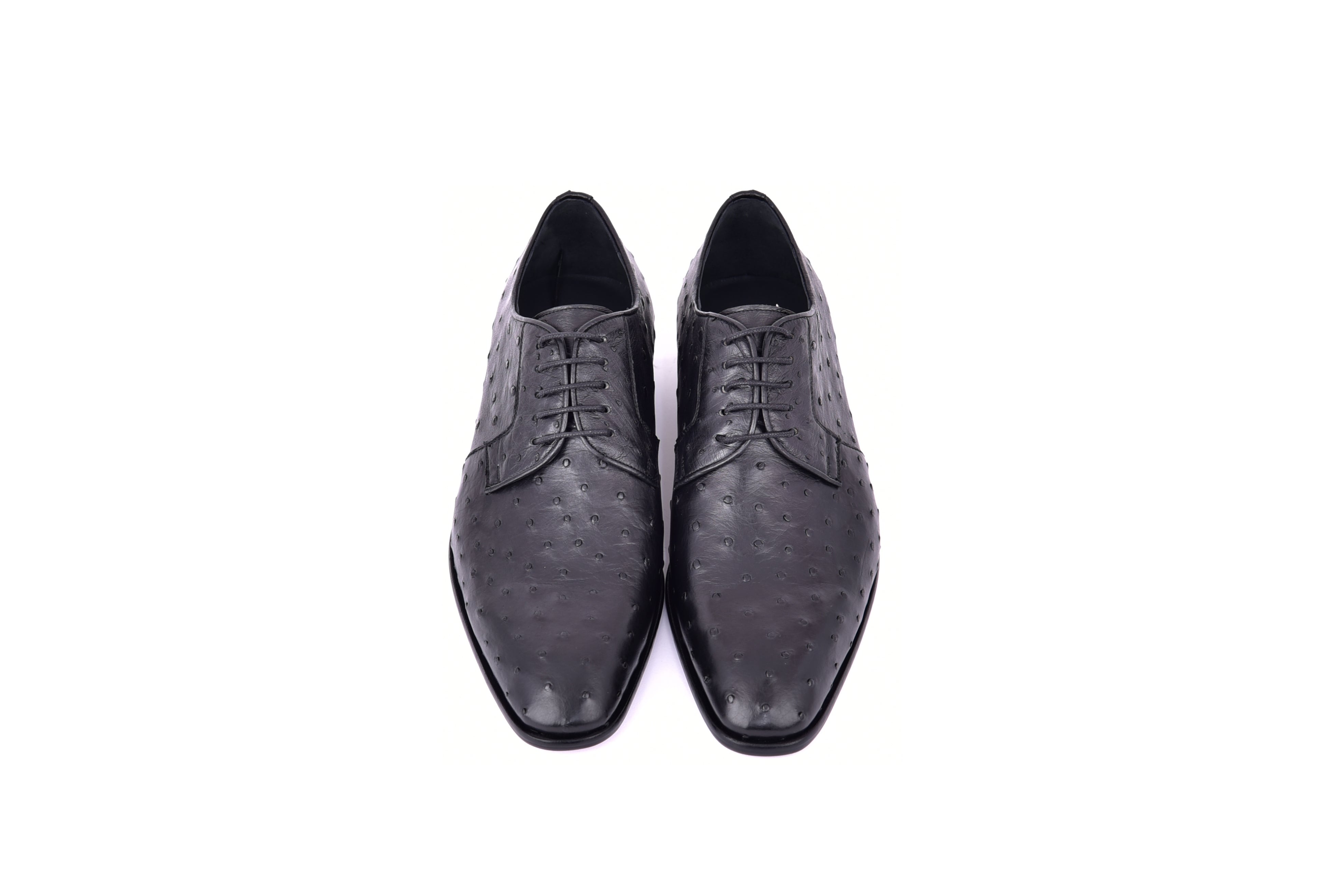 C01502-6348 Genuine Ostrich Black Lace up