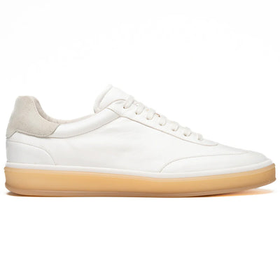 Zelli Gotti Minimalist Sneaker in Supple White Nappa Leather