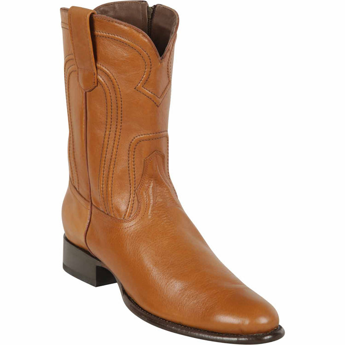 Los Altos Roper Toe Leather Boots with Zipper
