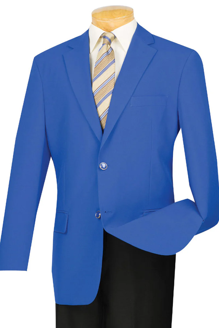 Premium Royal Blue Poplin Blazer for Men – Classic Fit Club Sport Coat