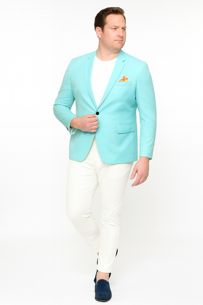 Men’s Aqua Slim Fit Blazer with Floral Lining