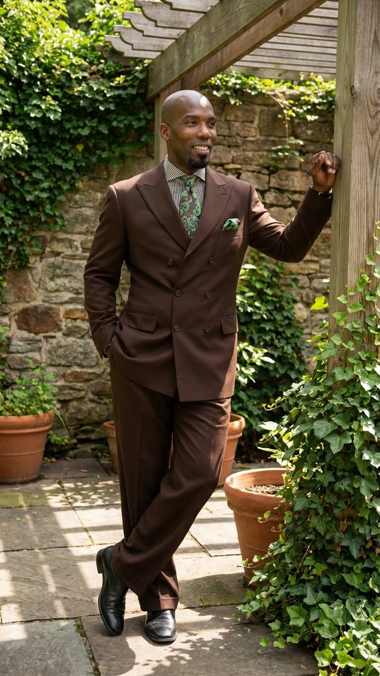 brown suit dress Elevate Your Style: Stand Out in Self-Patterned Brown Suit.  HolloMen