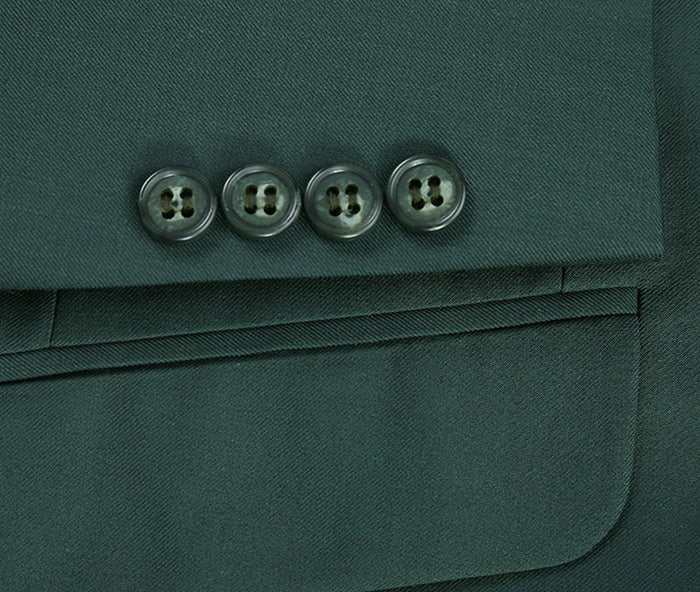 Classic 2 Piece Green Suit with 2 Buttons