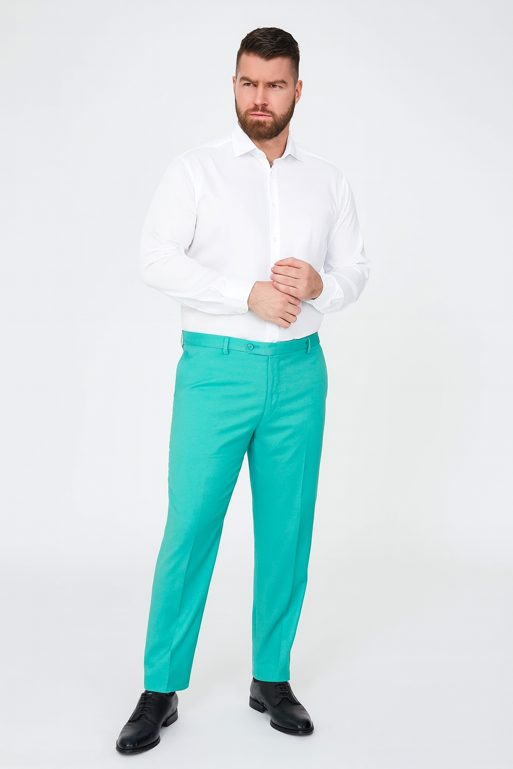 Men’s Aqua Slim Fit Dress Pants - Turquoise