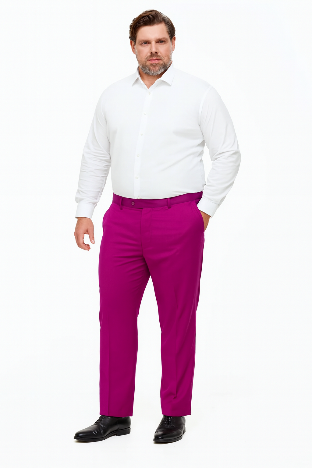 Men’s Fuchsia Slim Fit Dress Pants