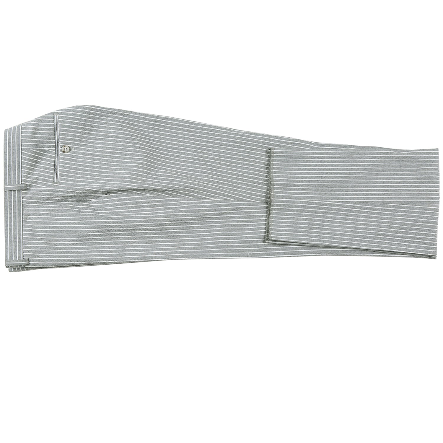 Men's Slim Fit Gray Stripe Cotton Suit with Notch Lapels