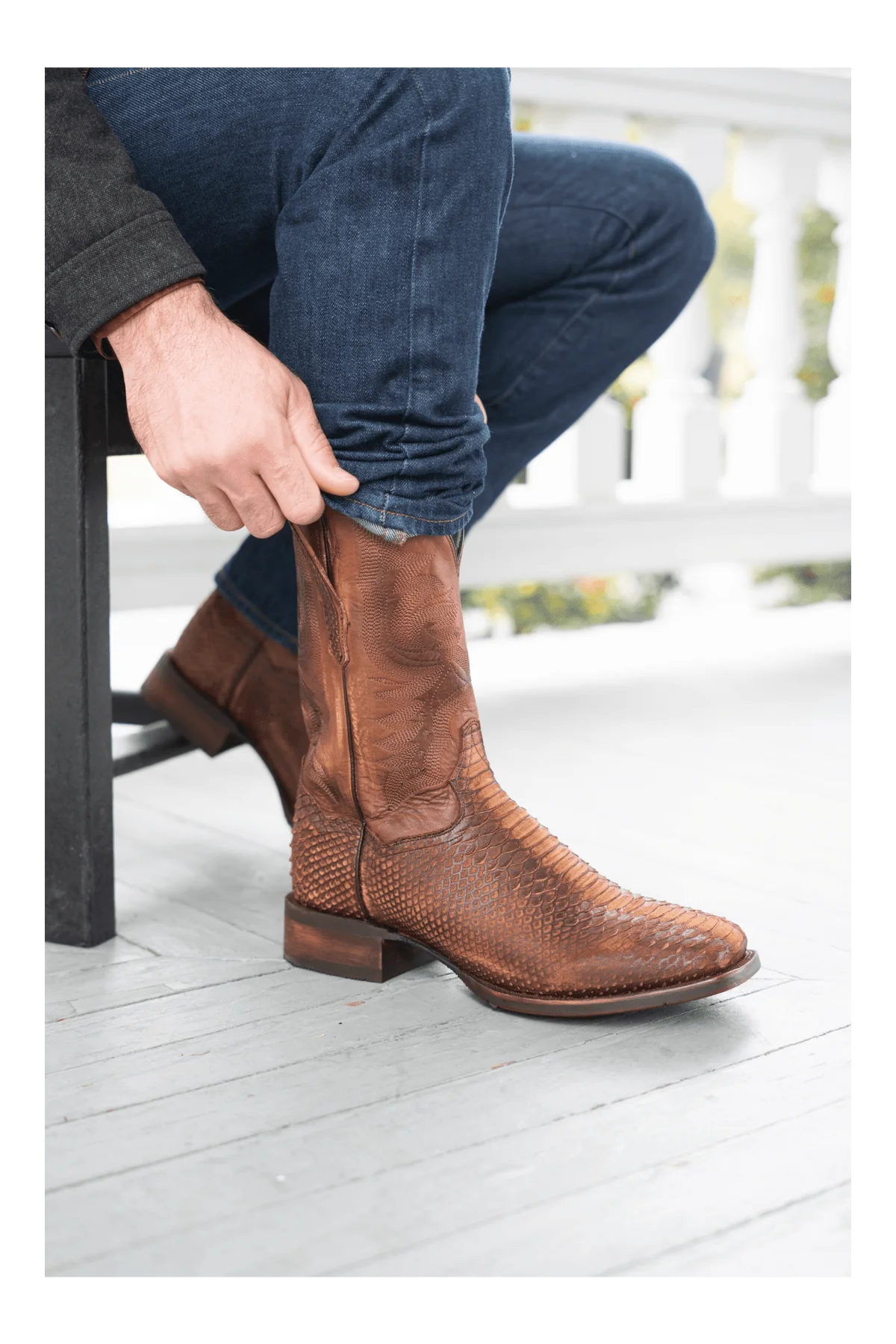 Dan Post Men's KA Python Print Square Toe Boots