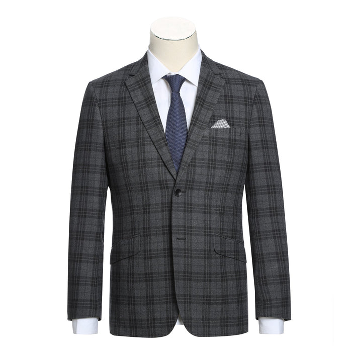 294-15 Men's Slim Fit Checked Suit by Renoir