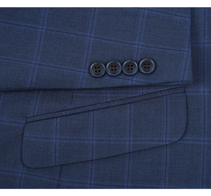 Men's Slim Fit Single Breasted Check Suit