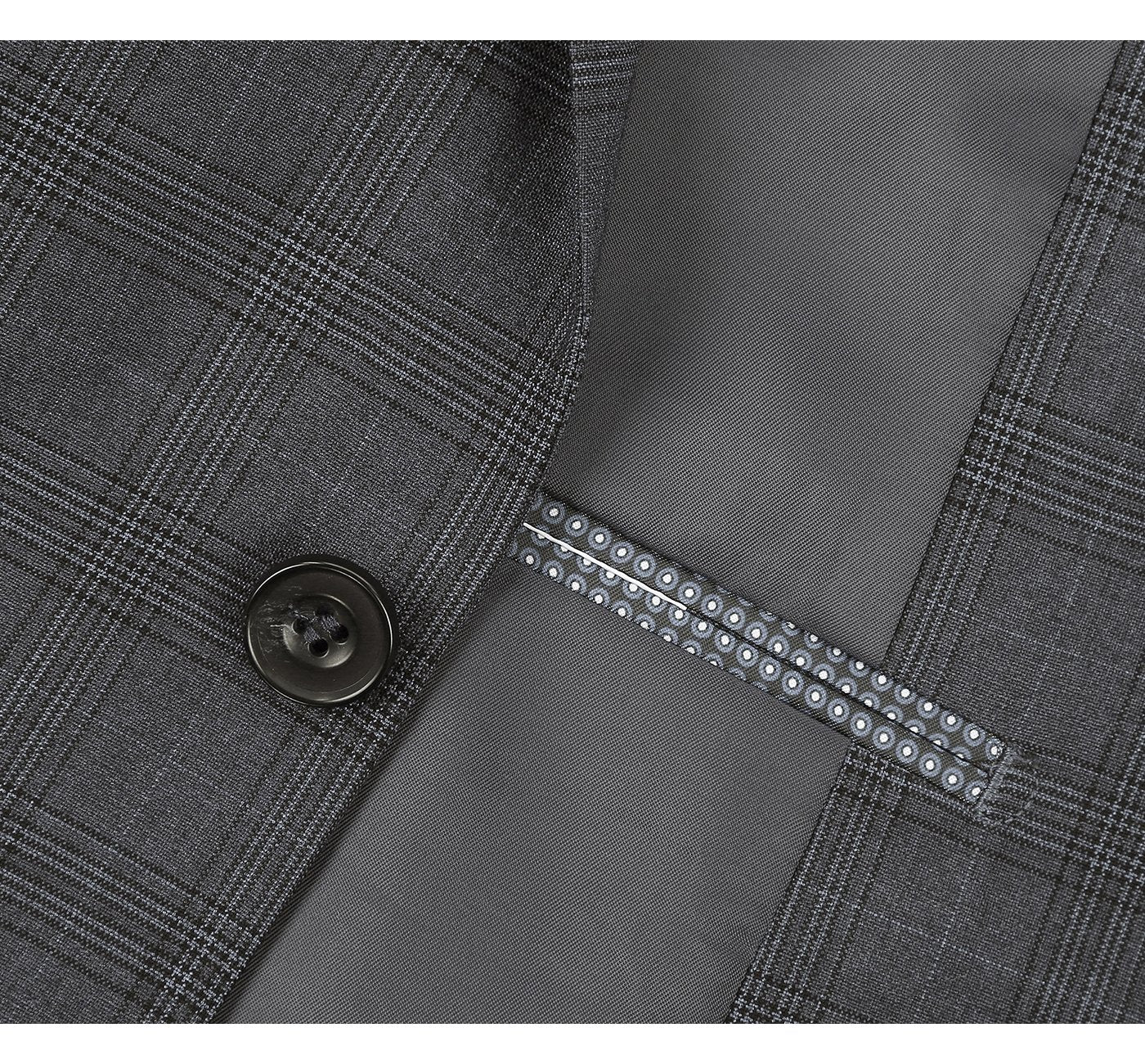 Men's Windowpane Classic Fit Suit 3-Piece by Renoir