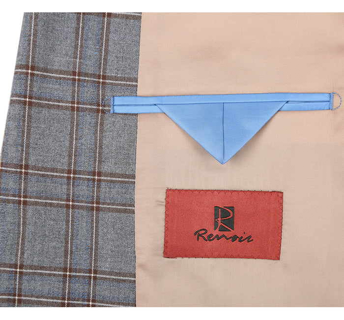 Slim Fit Windowpane Check Suit - Stretch Two Piece