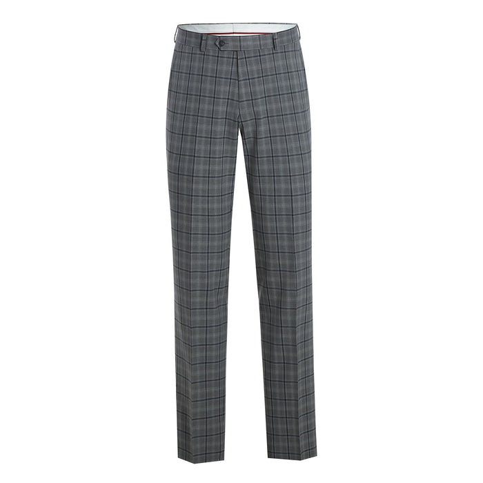 Men's Slim Fit Stretch Checked Suit by Renoir