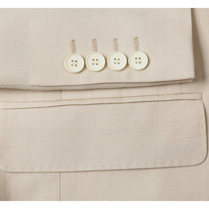 611-3 Men's Slim Fit Checked Linen Suit by Renoir