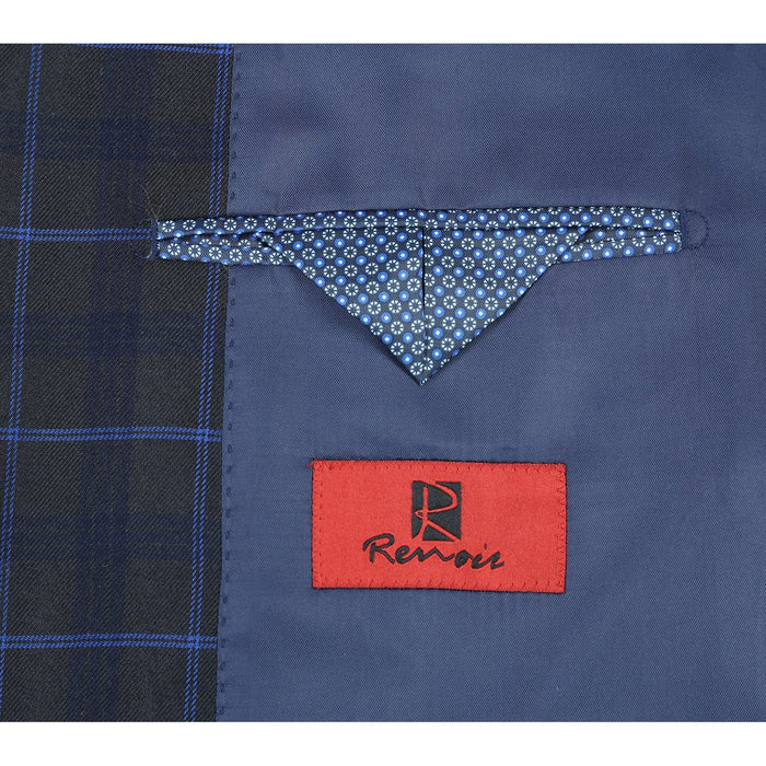 Men's Checked Classic Fit Suit by Renoir