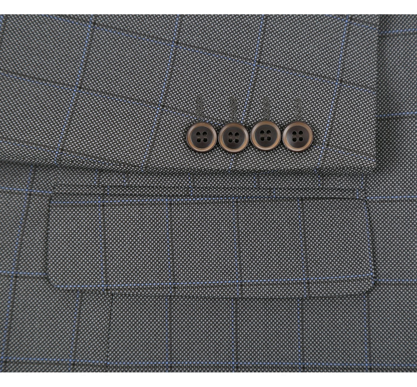 Men's Windowpane Check Two Piece Classic Suit
