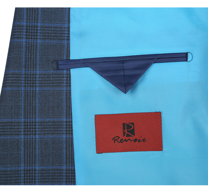Men's Two Piece Classic Fit Windowpane Suit