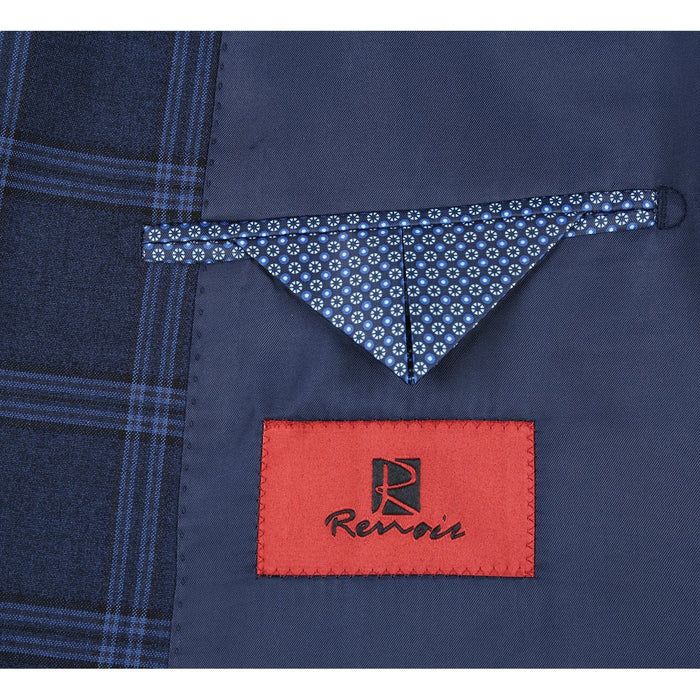 Men's Slim Fit Checked Suit 293-22 by Renoir