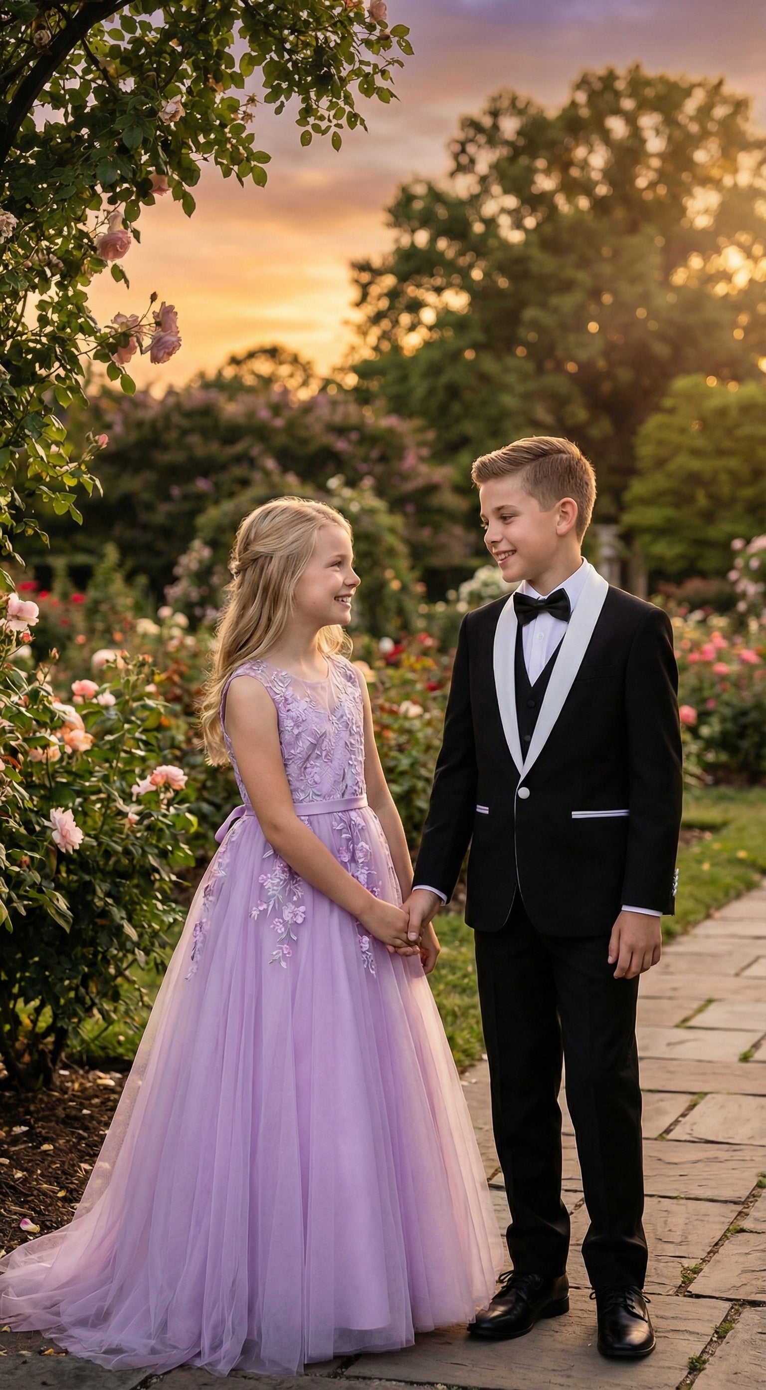 Boys Black Tuxedo Suit with White Shawl Lapel and Bow Tie | Formal Wedding & Prom Outfit Set