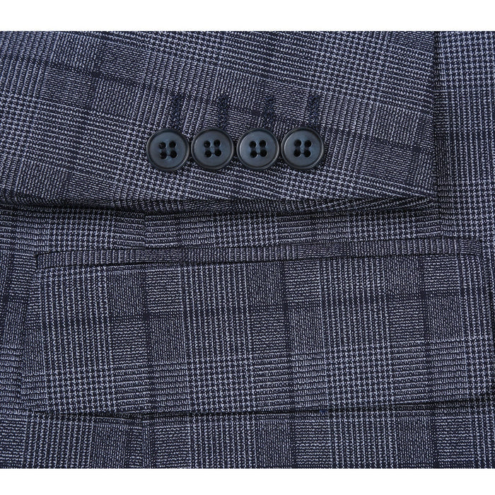 Men's Classic Fit Checked Suit by Renoir