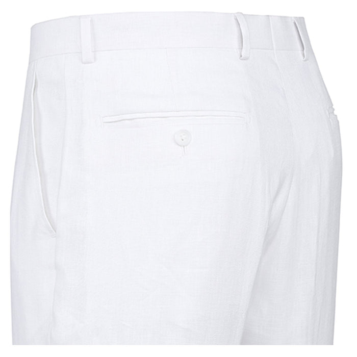 Men's White Linen Suit with Notch Lapel