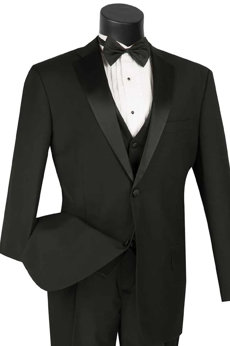 Men's 2 Button Gray Vested Classic Tuxedo