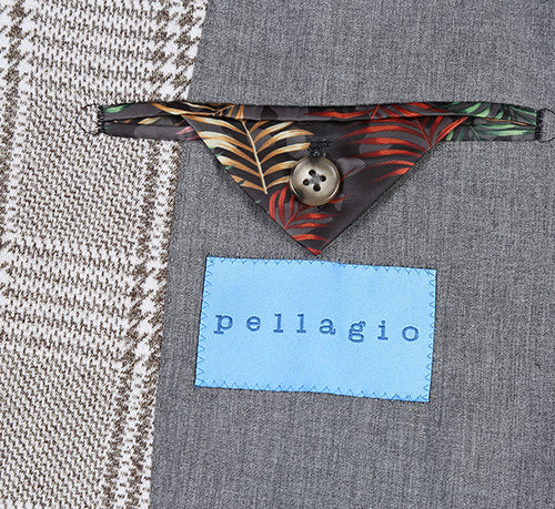 Plaid Gray Slim Fit Half Canvas Blazer