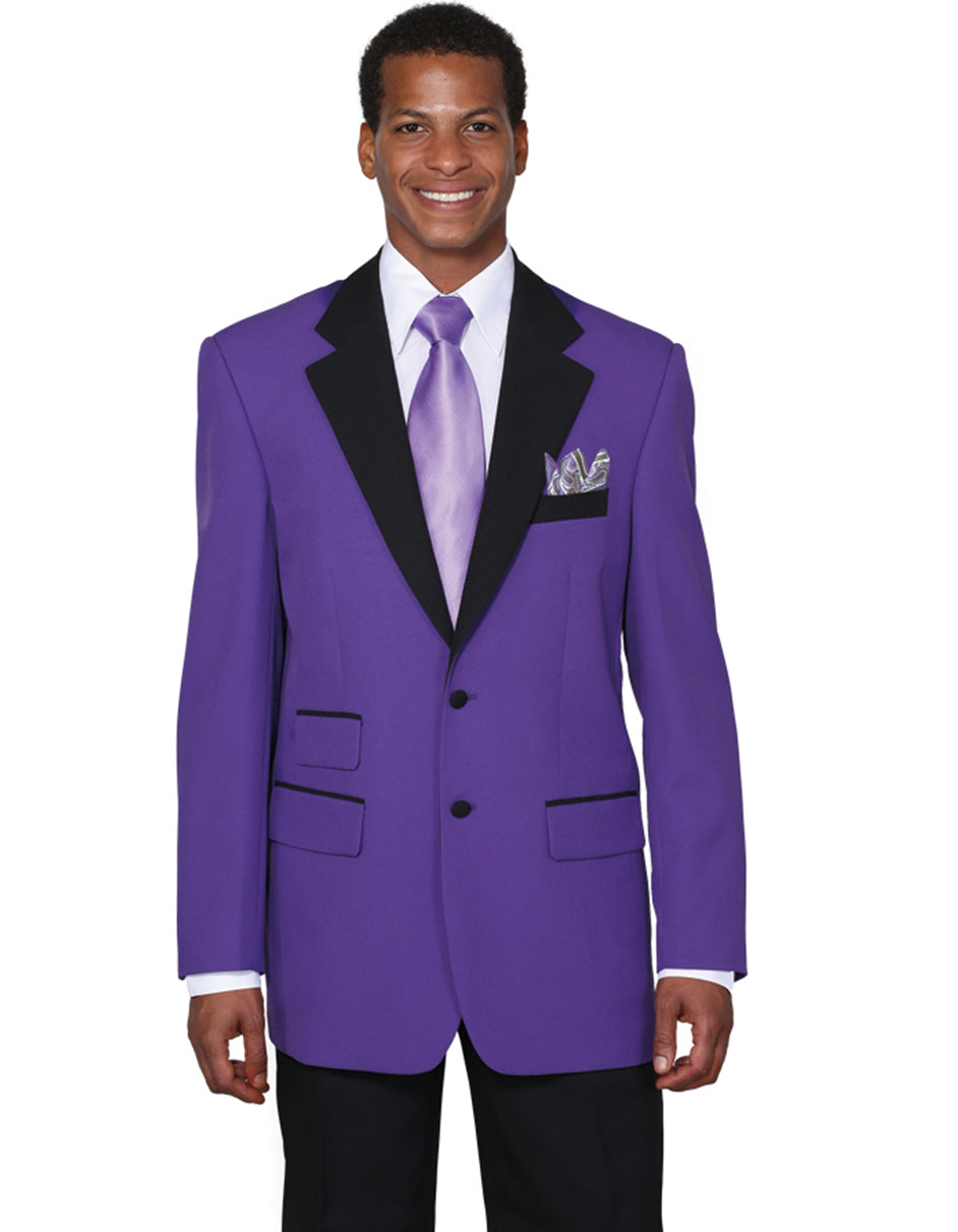 2 Button Black Lapel Purple Tuxedo for Men