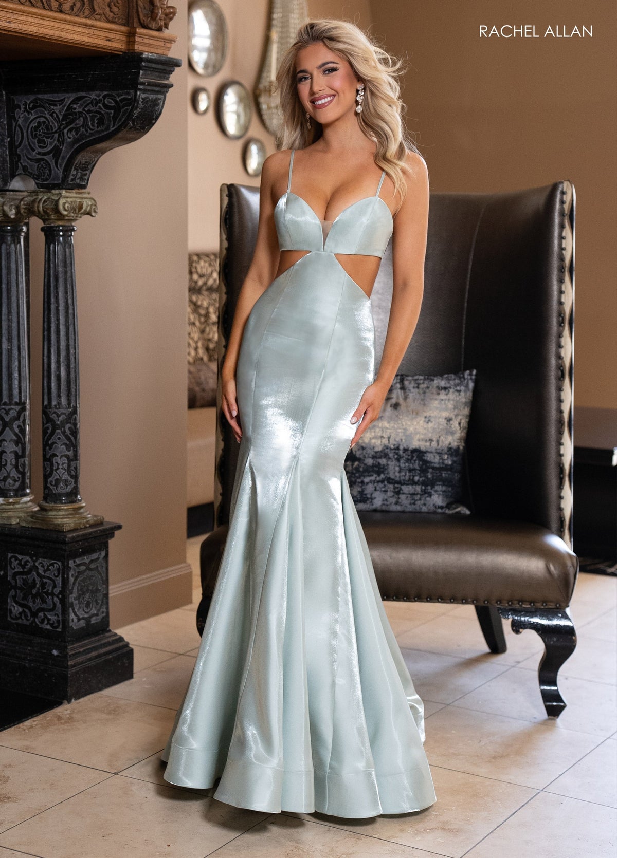 Rachel Allan 70706 Satin Fitted Cutout Prom Gown
