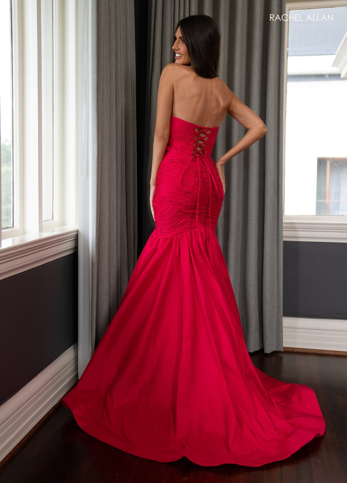 Rachel Allan 70792 Taffeta Strapless Mermaid Dress