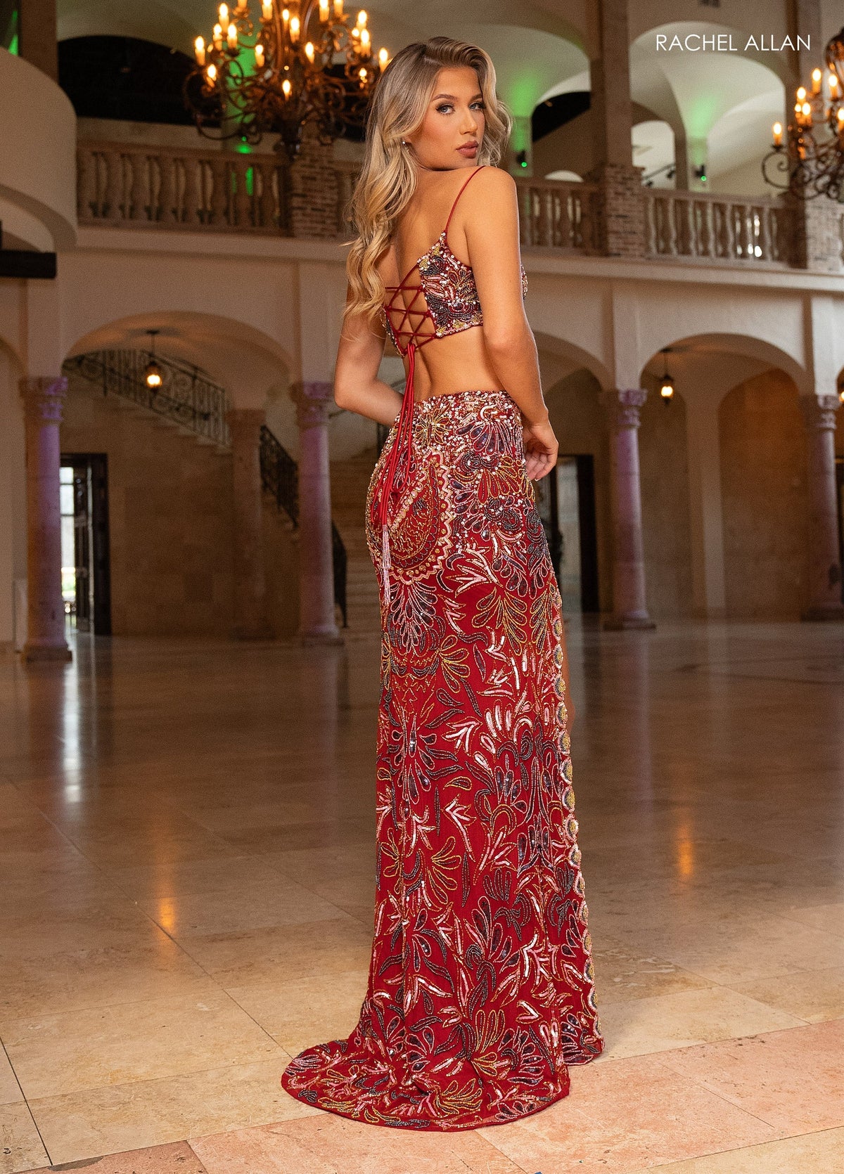 Rachel Allan 70794 2-Piece Sleeveless Slit Gown