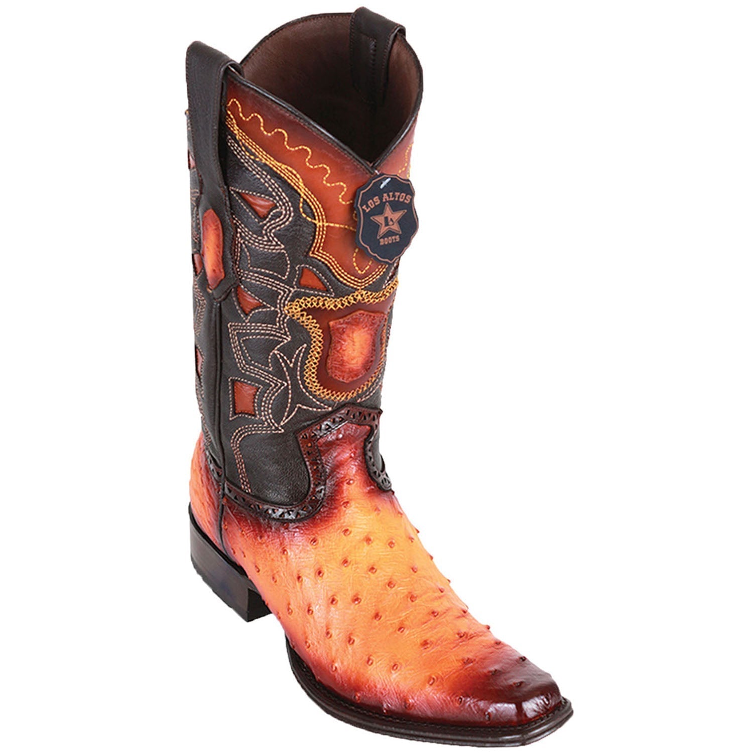 Botas de Avestruz Original Horma Europea Faded