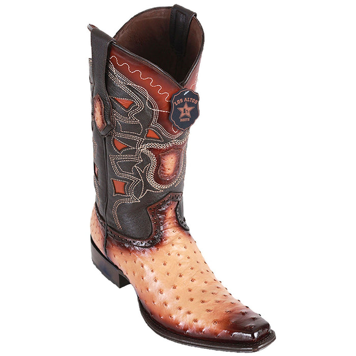 Botas de Avestruz Original Horma Europea Faded