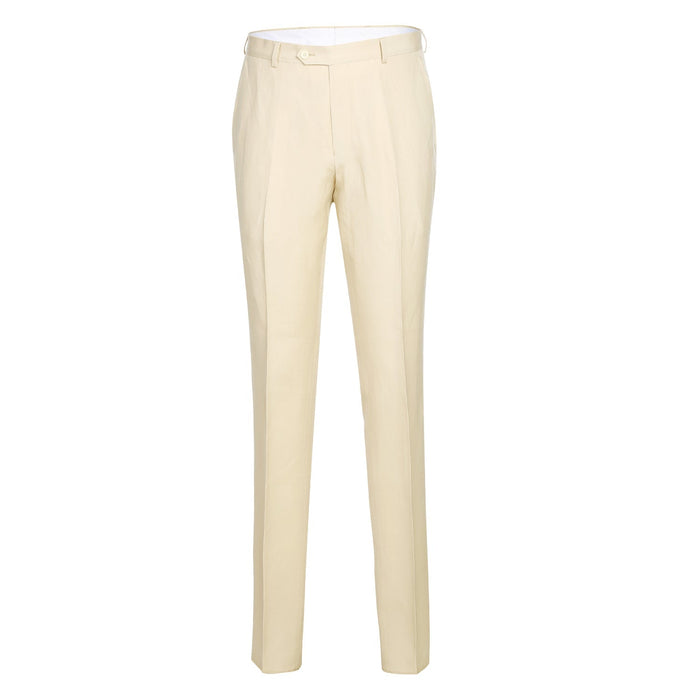 Slim Fit Checked Linen Suit 611-6 by Renoir