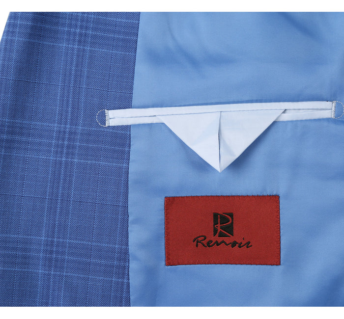 Men's Slim Fit Windowpane 2-Piece Stretch Suit