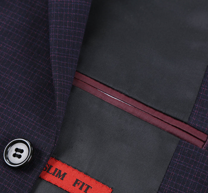 Classic Fit Single Breasted Micro Check Suit