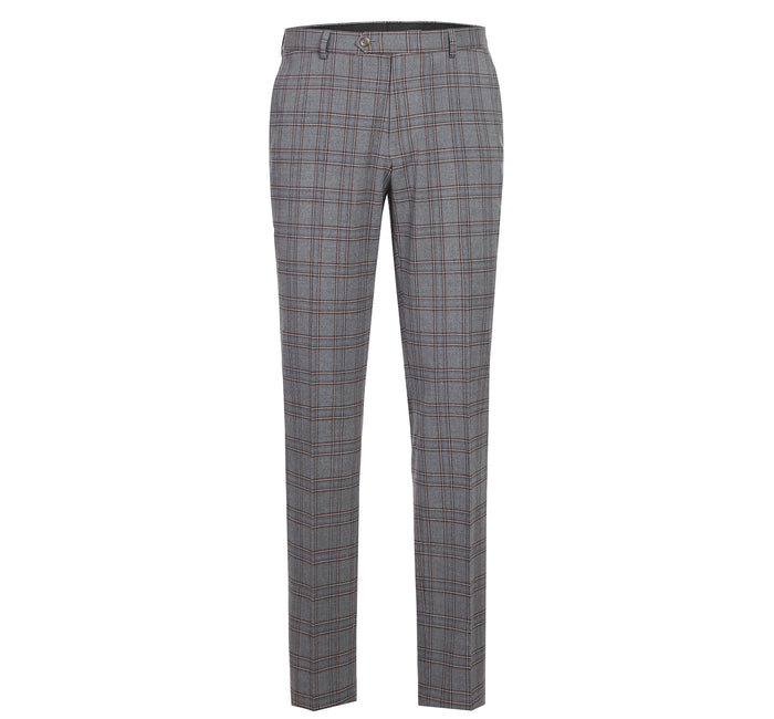 Slim Fit Windowpane Check Suit - Stretch Two Piece