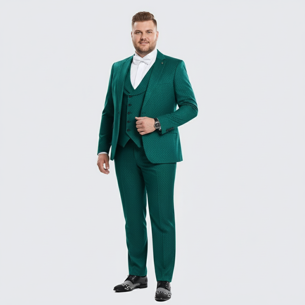 emerald green dress men Men Bespoke Emerald Green Three Piece Suit – Formal Gift For Him 54 / 44