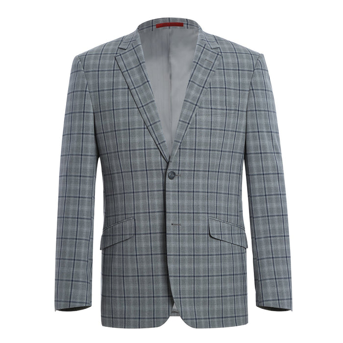 Men's Slim Fit Stretch Checked Suit by Renoir