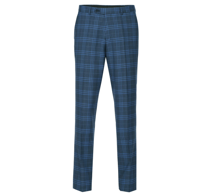 Men's Slim Fit Windowpane Stretch Suit by Renoir