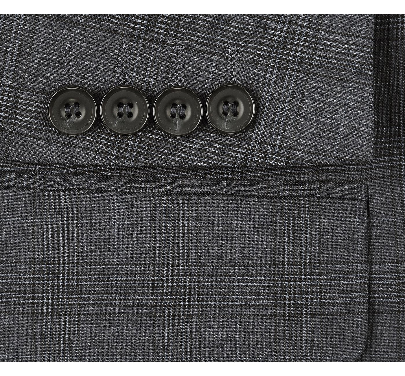 Men's Windowpane Classic Fit Suit 3-Piece by Renoir