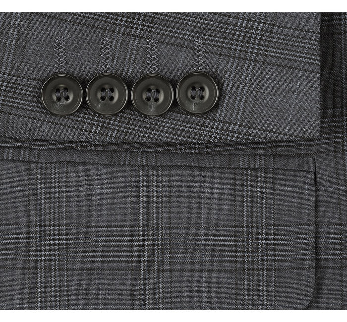 Men's Windowpane Classic Fit Suit 3-Piece by Renoir