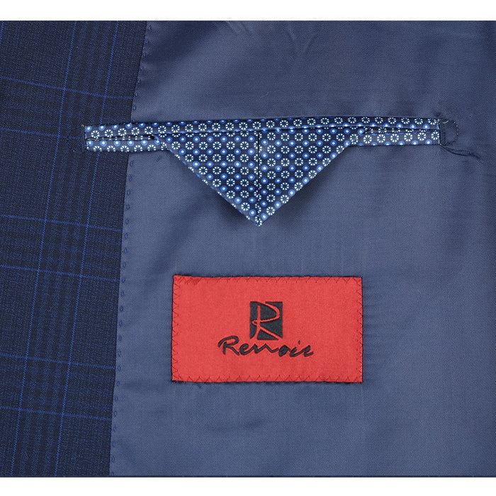 Men's Checked Classic Fit Suit by Renoir