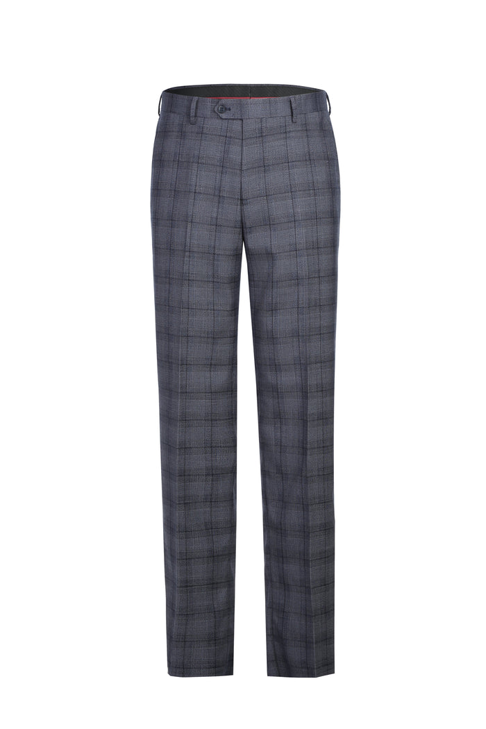 Men's Classic Fit Checked Suit by Renoir