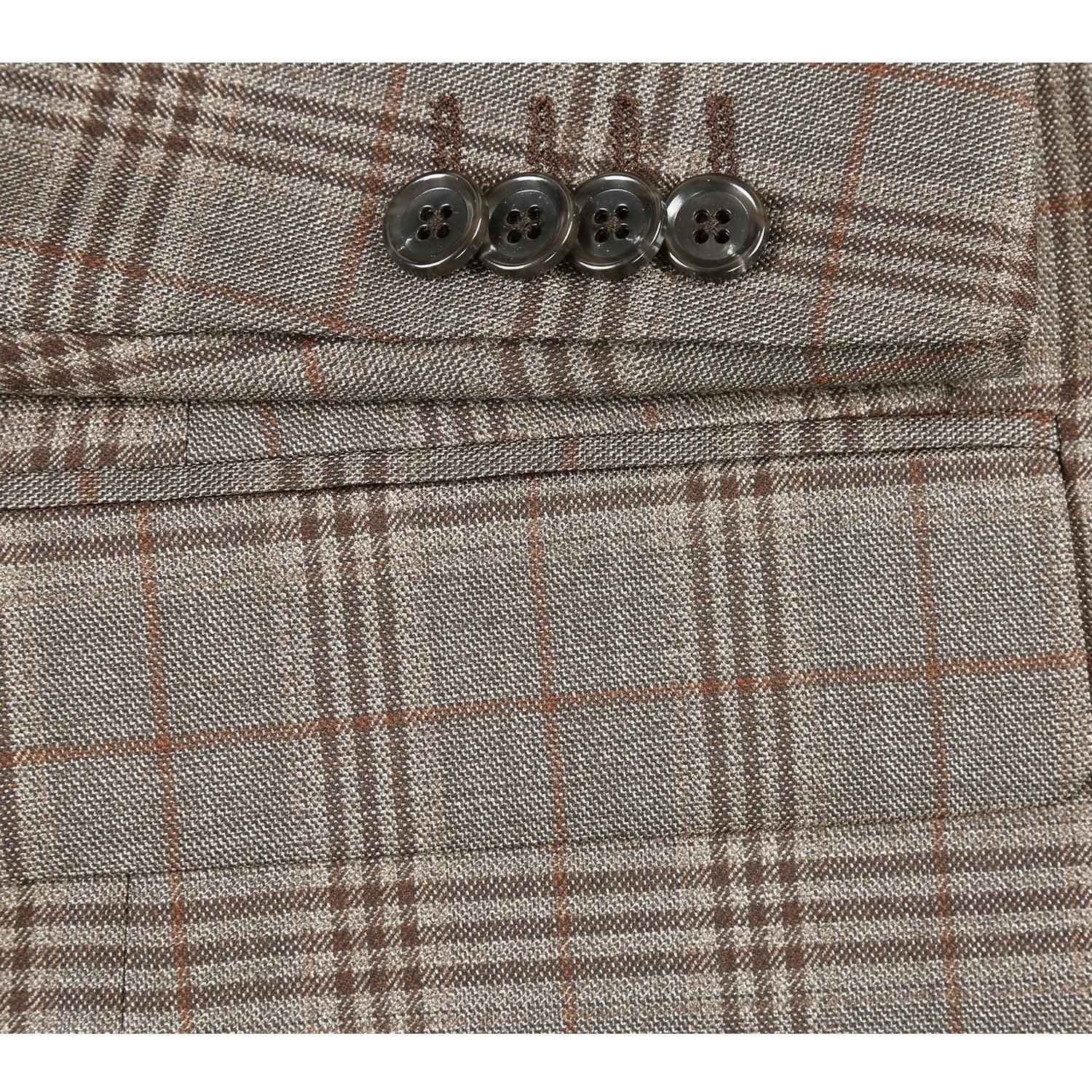 Men's Slim Fit Wool Checked Suit by Renoir