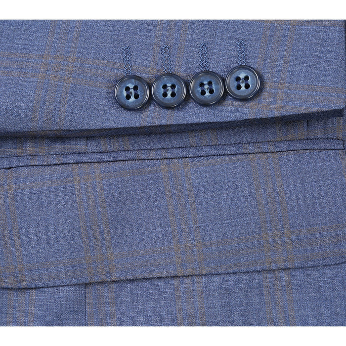 566-2 Men's New Slim Fit Wool Suit by Renoir