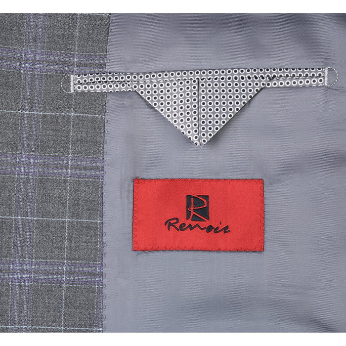 Men's Classic Fit Checked Suit by Renoir