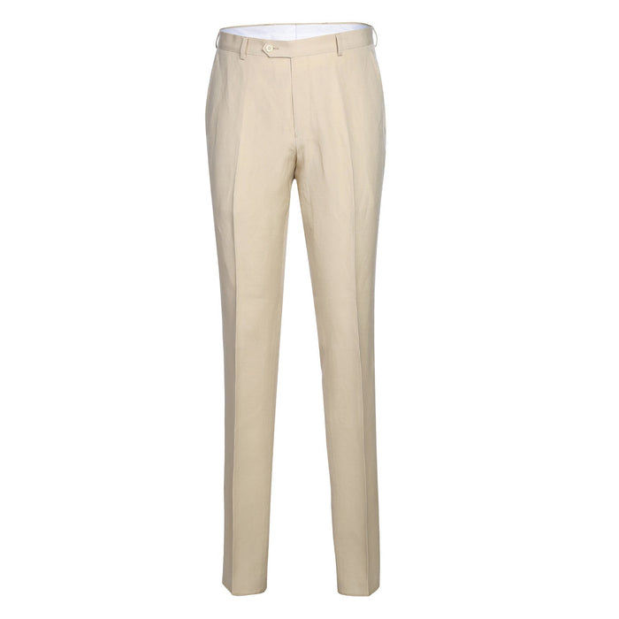 611-3 Men's Slim Fit Checked Linen Suit by Renoir