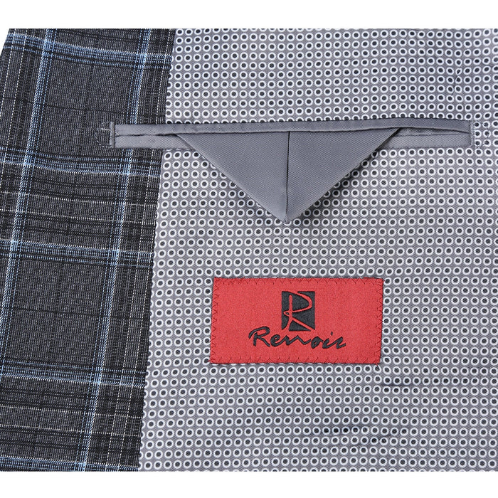 Men's Slim Fit Checked Suit by Renoir
