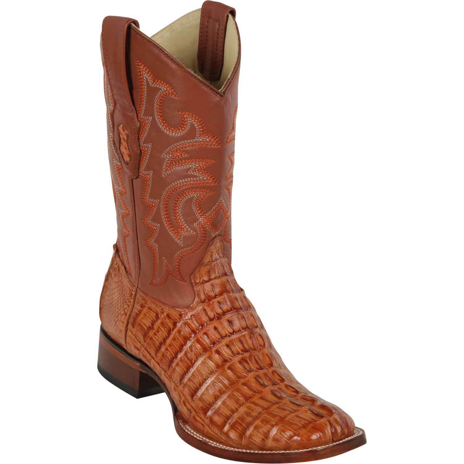 Los Altos Caiman Tail Wide Square Toe Boots